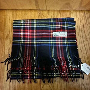 Italy Design Scarf Plaid Cashmere Feel NWT